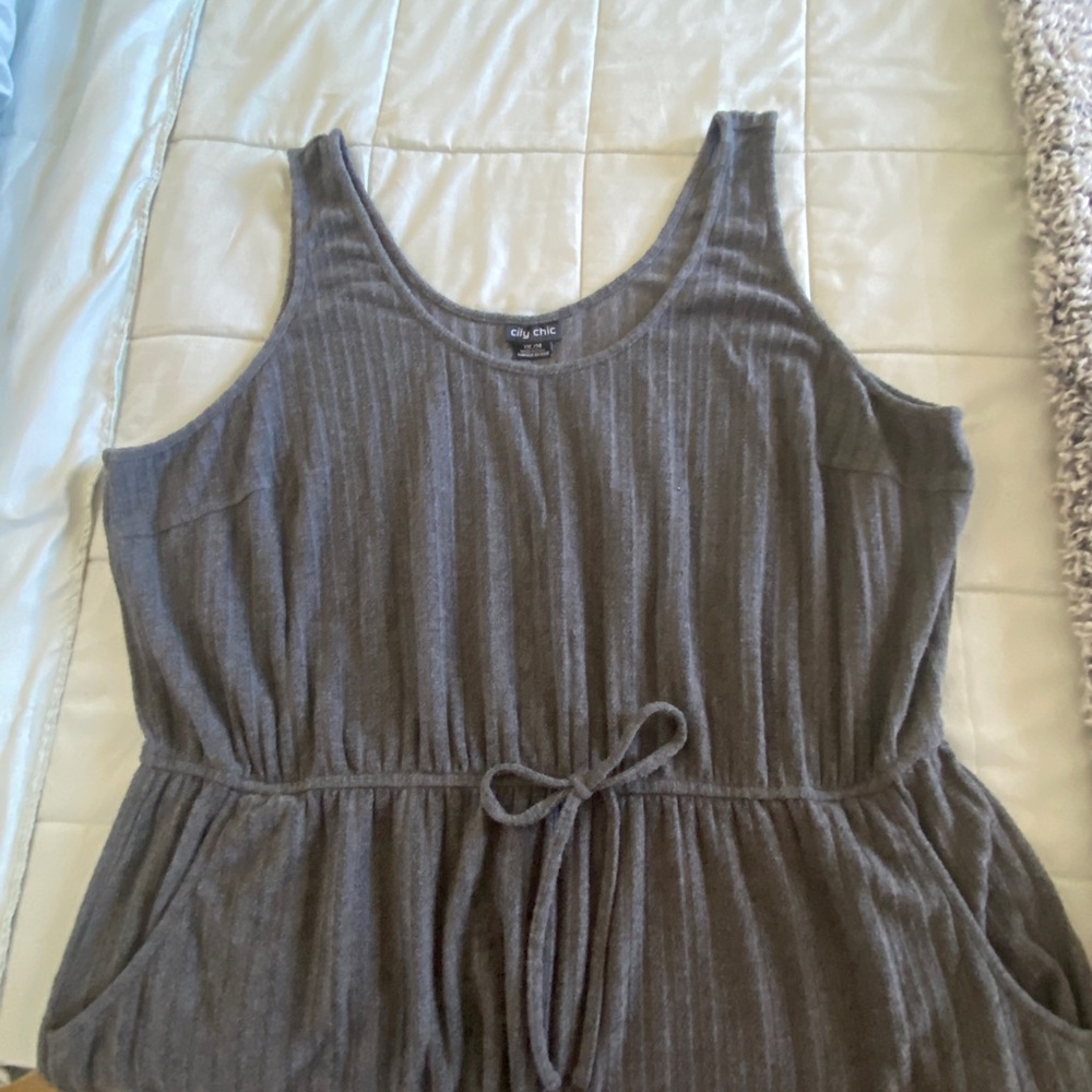 City Chic 24W Plus Size Grey Ella sleep pajama jumpsuit - Picture 7 of 7